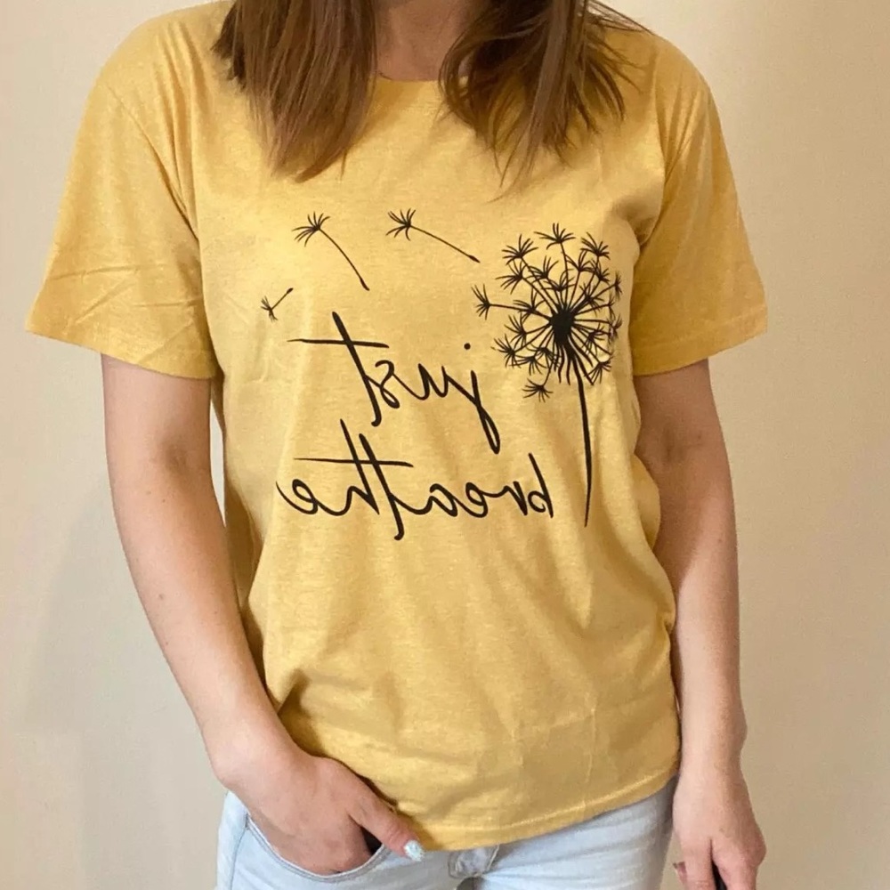 Dandelion Just Breathe Boho T-shirt - Picture 3 of 4